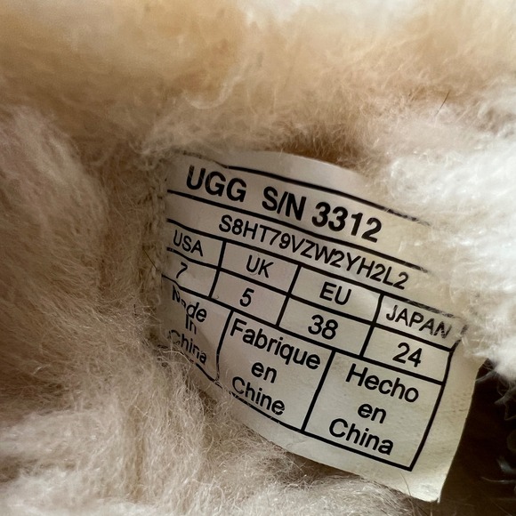 UGG Ansley Chocolate Brown Suede Wool Lined Moccasin Slippers Women US 7 EU 38 - Picture 7 of 10